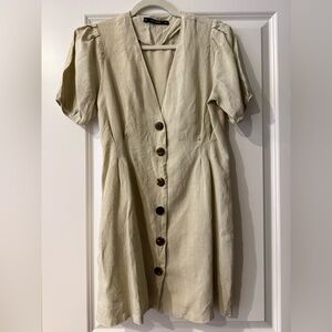 Zara linen natural dress size M